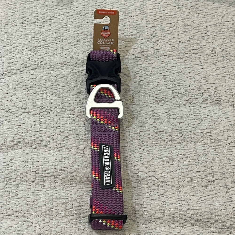 Arcadia Trail Paracord Dog Collar in Purple size XL